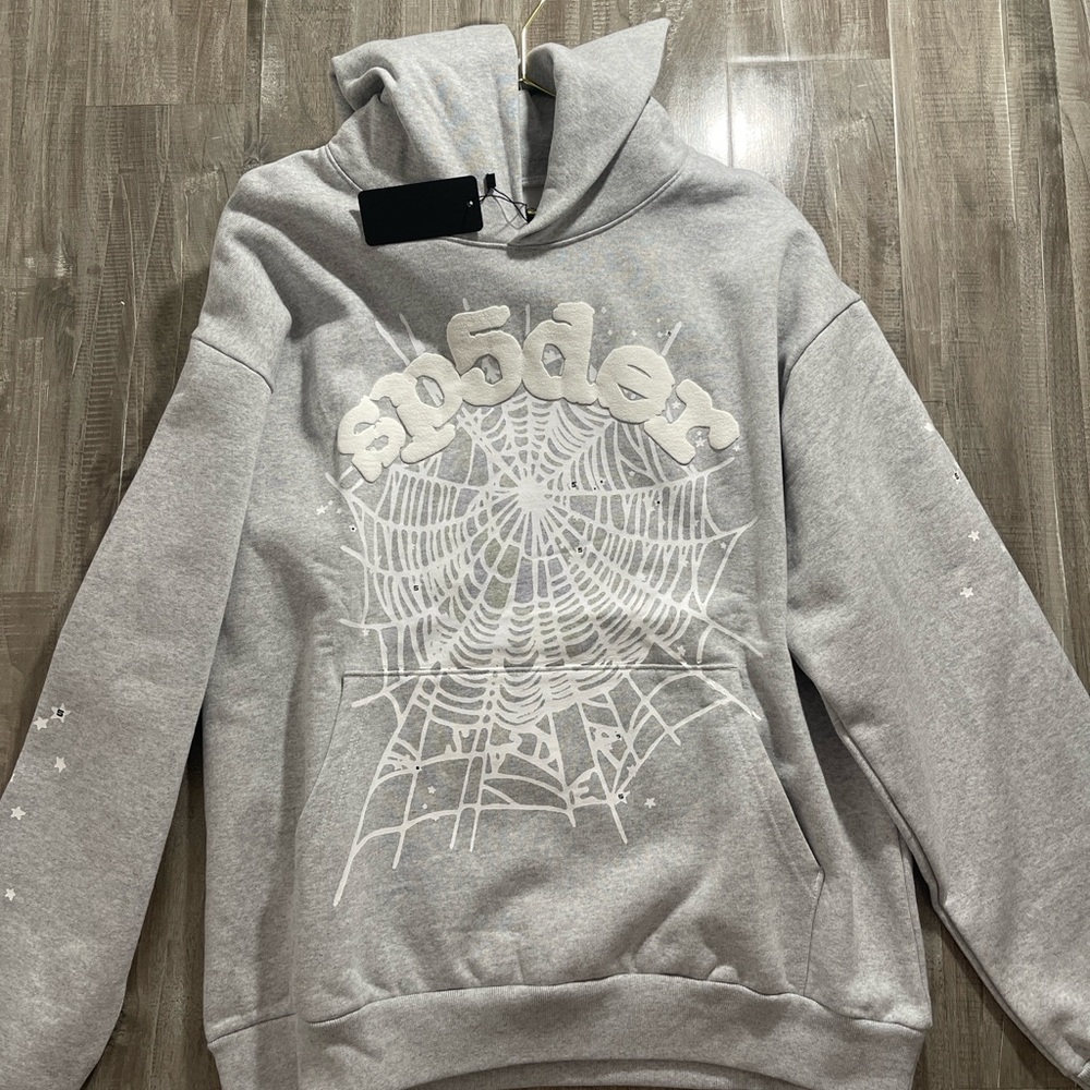 Gray Spider Web Hoodie